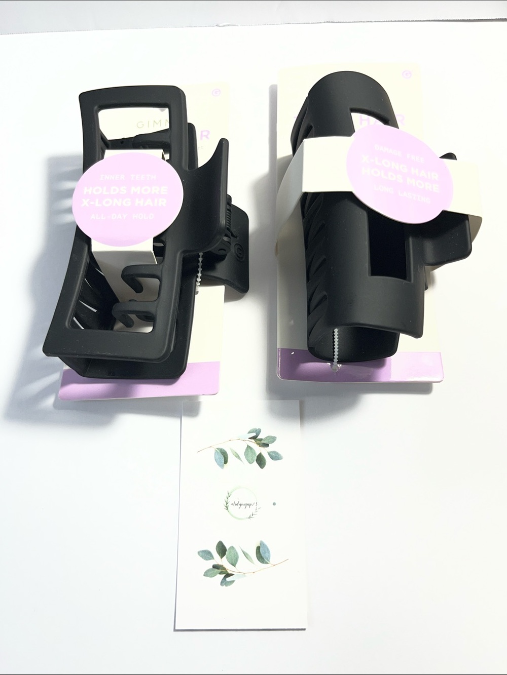 GIMME Beauty XL Claw Clip Black Matte Extra Large Hair Clip (Lot of 2)